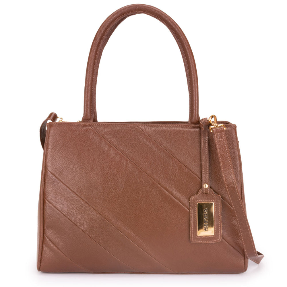 Bolsa de Ombro Estruturada Couro Marrom Celina