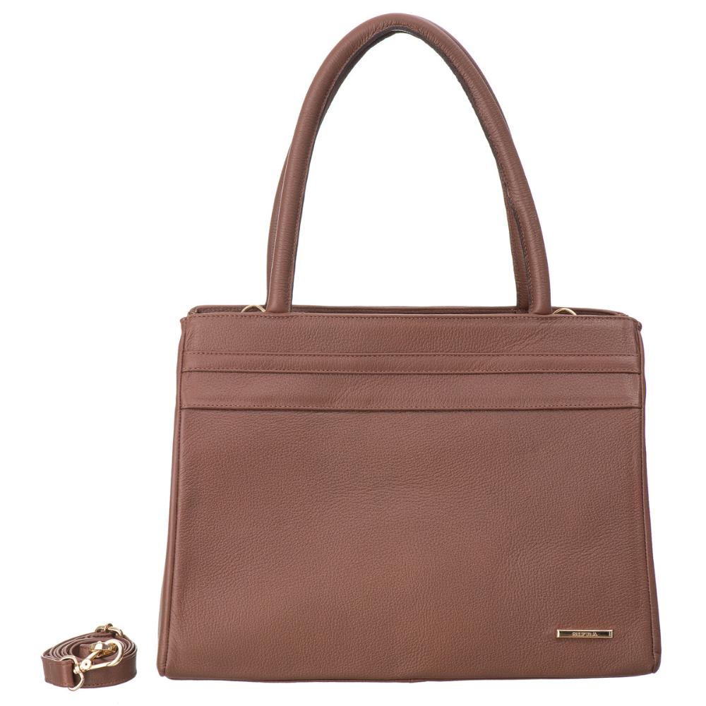 Bolsa de Ombro Estruturada Couro Marrom Celina