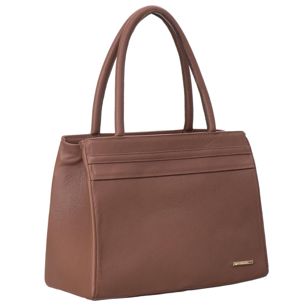 Bolsa de Ombro Estruturada Couro Marrom Celina