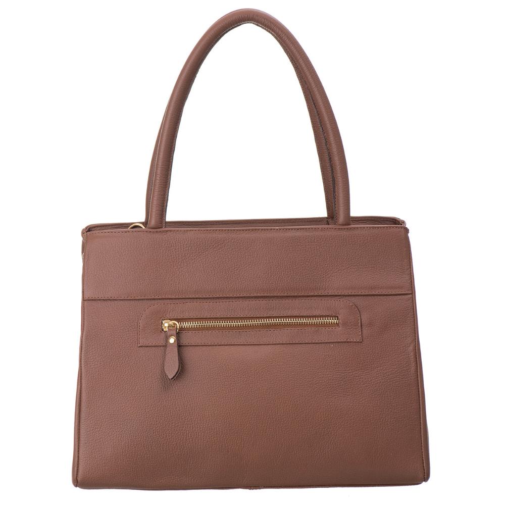 Bolsa de Ombro Estruturada Couro Marrom Celina