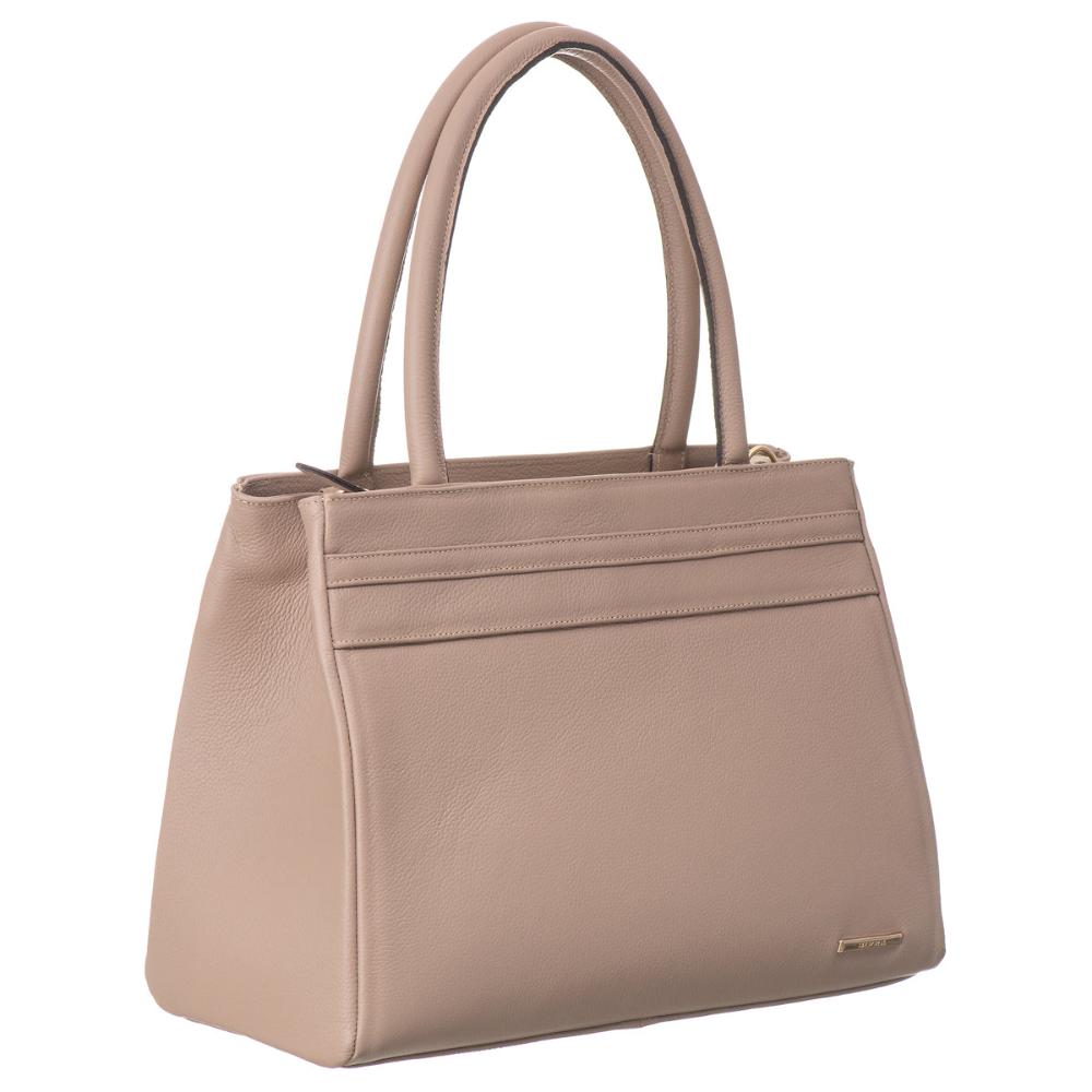 Bolsa de Ombro Estruturada Couro Nude Celina