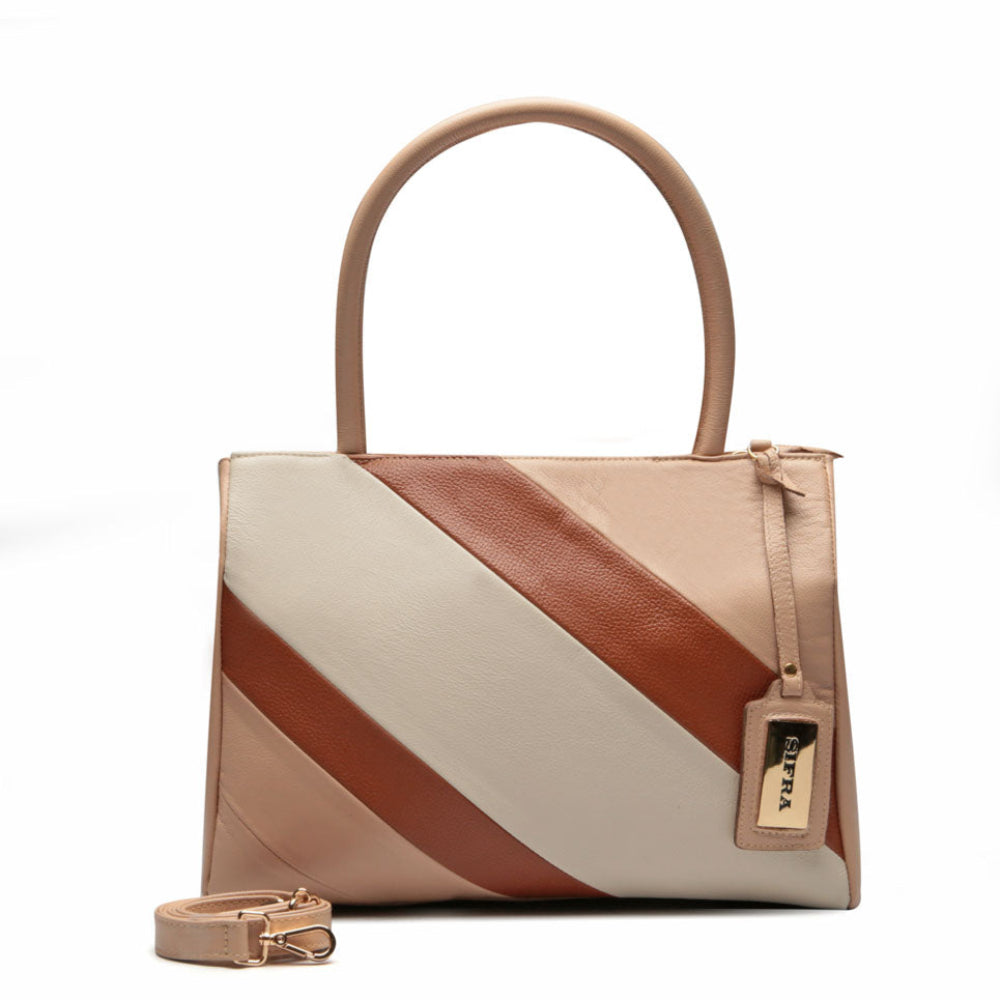 Bolsa de Ombro Estruturada Couro Rose Celina