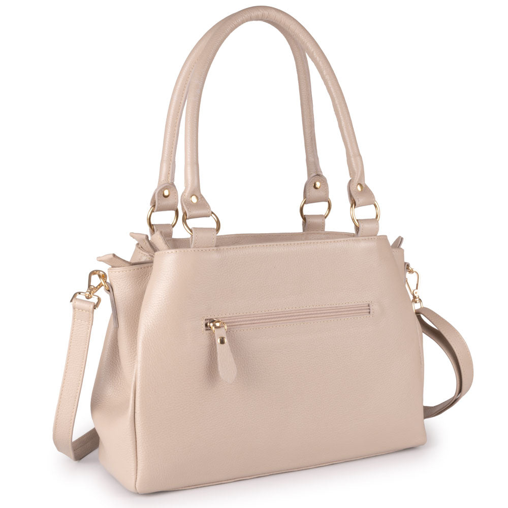 Bolsa de Ombro Média Matelasse Couro Off White Amélia
