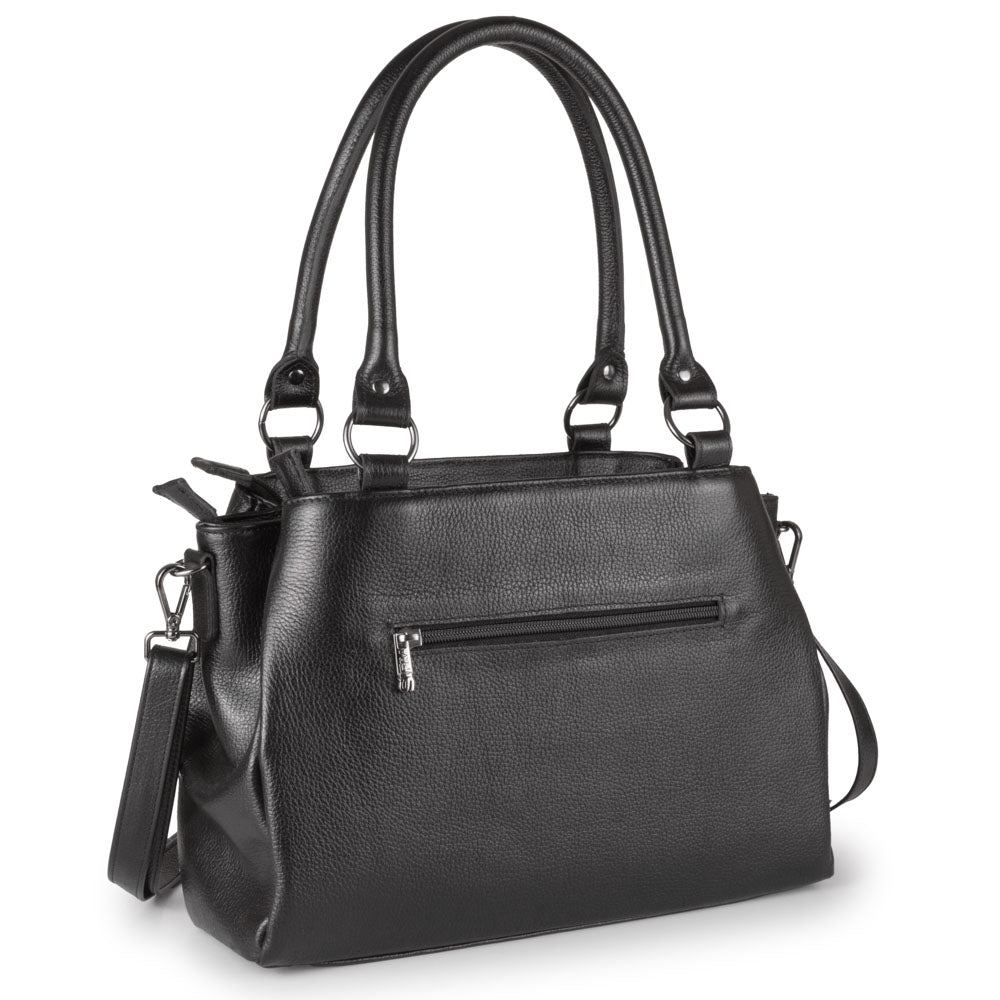 Bolsa de Ombro Média Matelasse Couro Preto Amélia