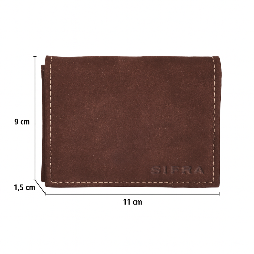 Carteira Compacta Porta Cnh Couro Nobuck Marrom