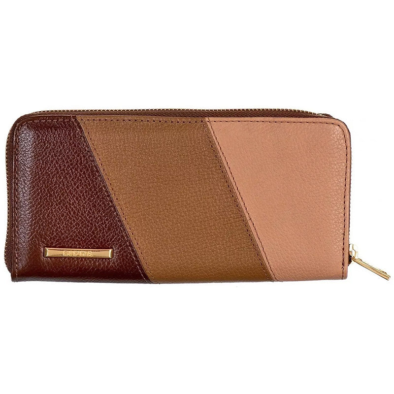 Carteira Feminina Couro Média Zíper Amêndoa Virginia