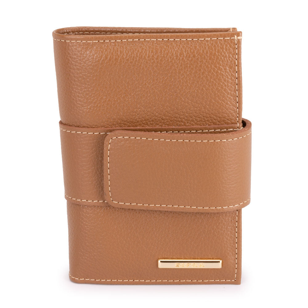 Carteira Feminina Pequena Couro Caramelo Liz