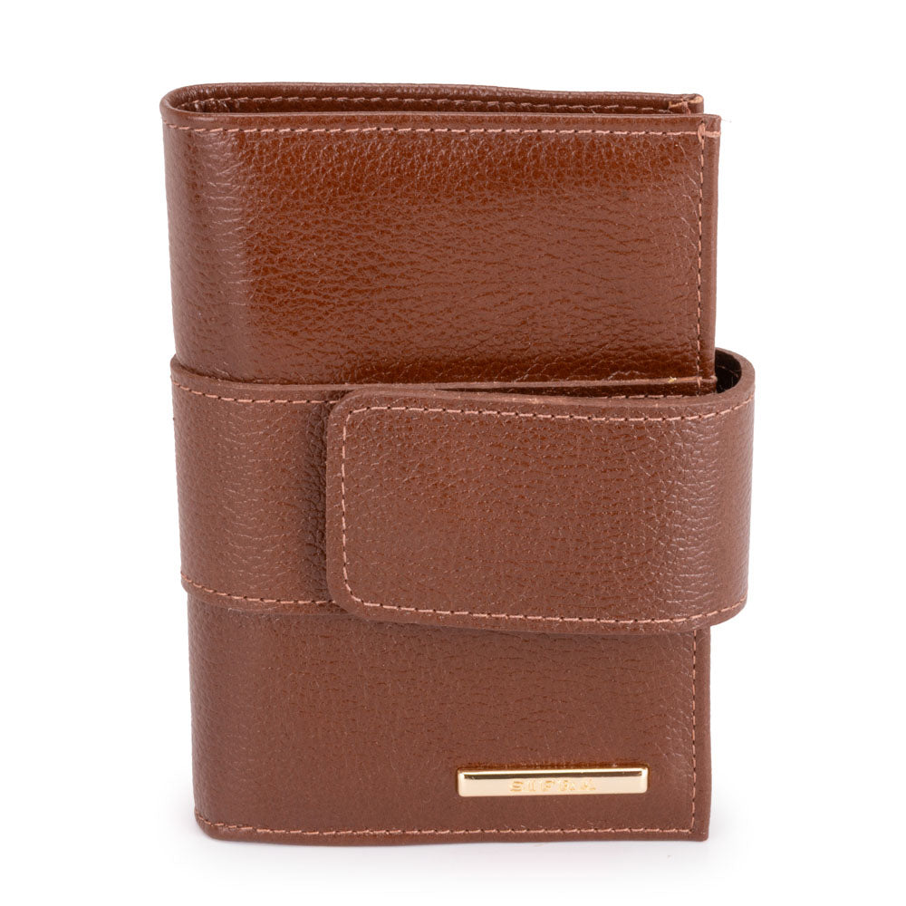 Carteira Feminina Pequena Couro Marrom Chocolate Liz