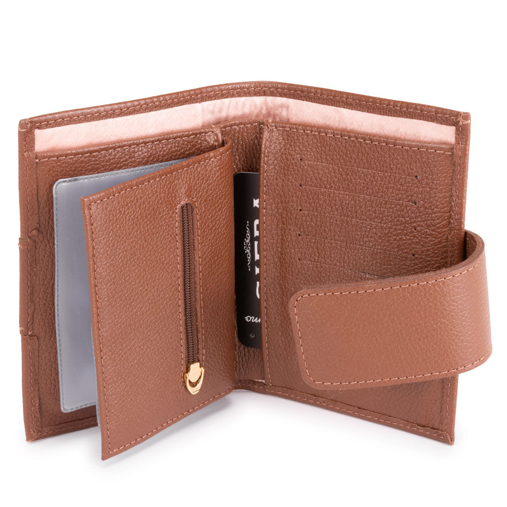 Carteira Feminina Pequena Couro Marrom Liz