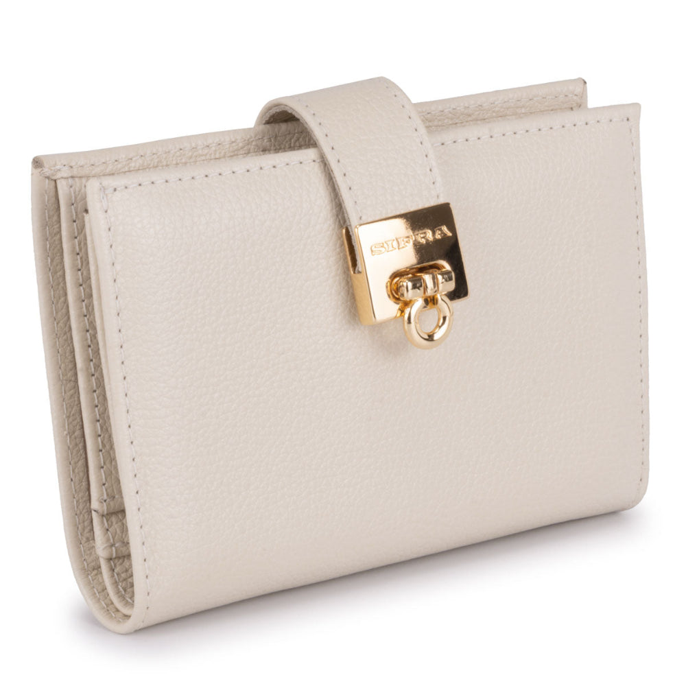 Carteira Feminina Pequena Couro Off White Carol