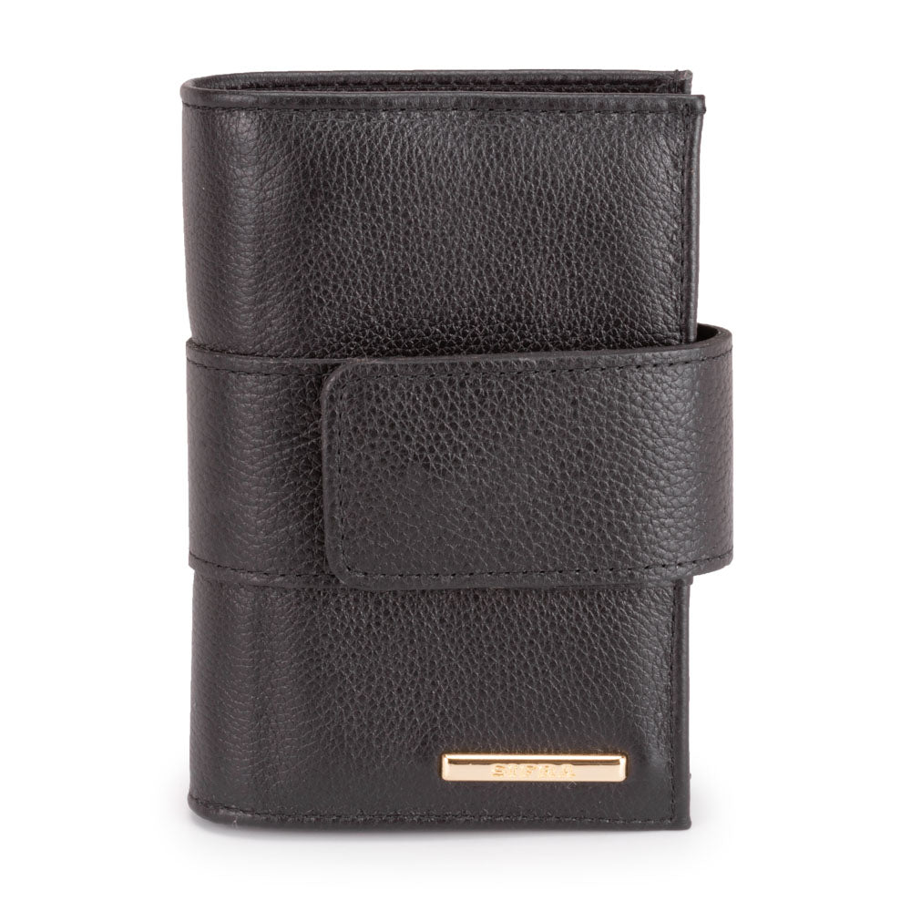 Carteira Feminina Pequena Couro Preta Liz