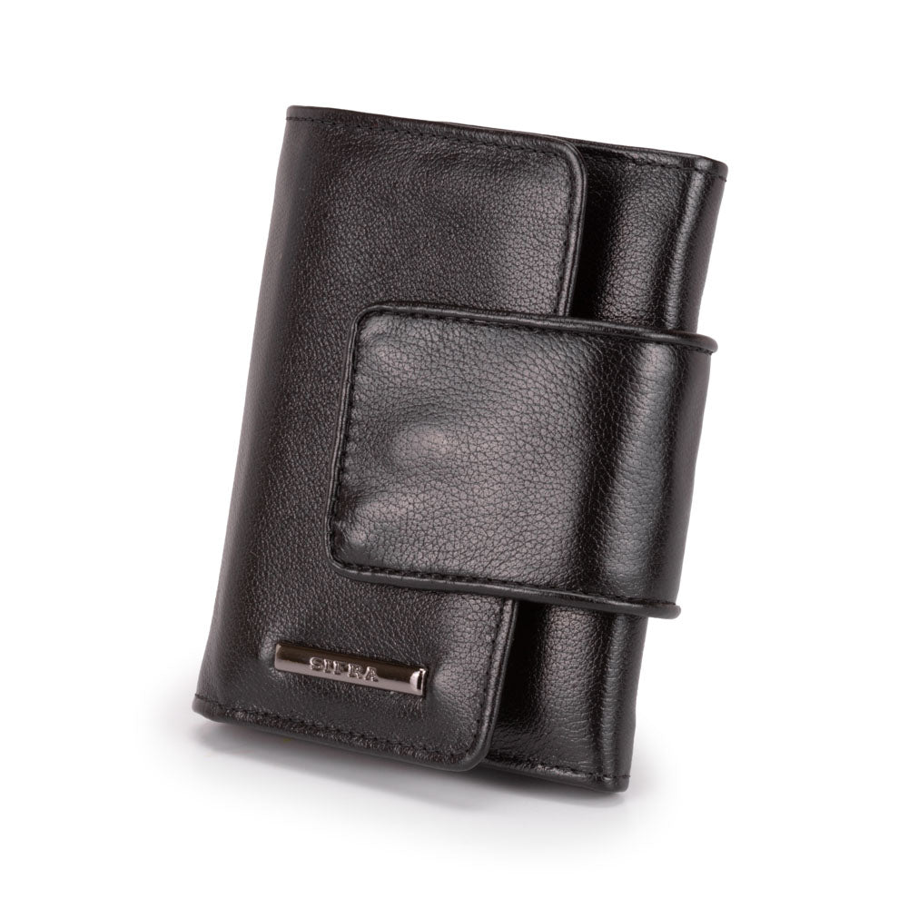 Carteira Feminina Pequena Couro Preto Elizabeth