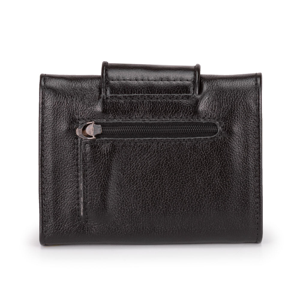 Carteira Feminina Pequena Couro Preto Elizabeth