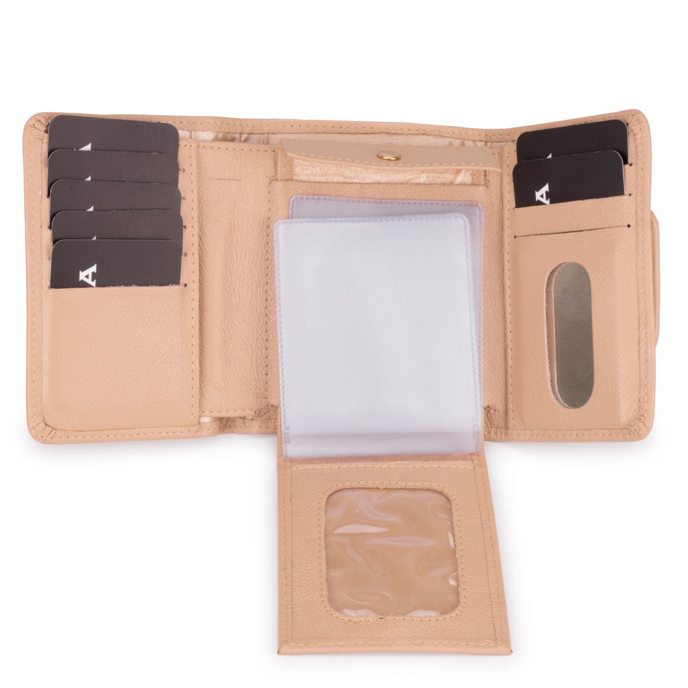 Carteira Feminina Pequena Couro Rose Elizabeth