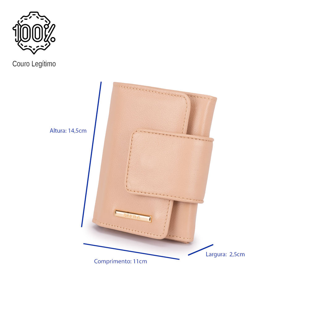 Carteira Feminina Pequena Couro Rose Elizabeth