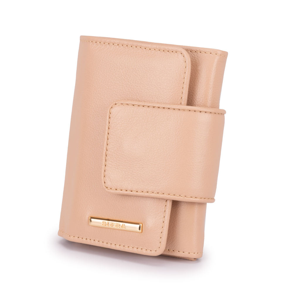 Carteira Feminina Pequena Couro Rose Elizabeth