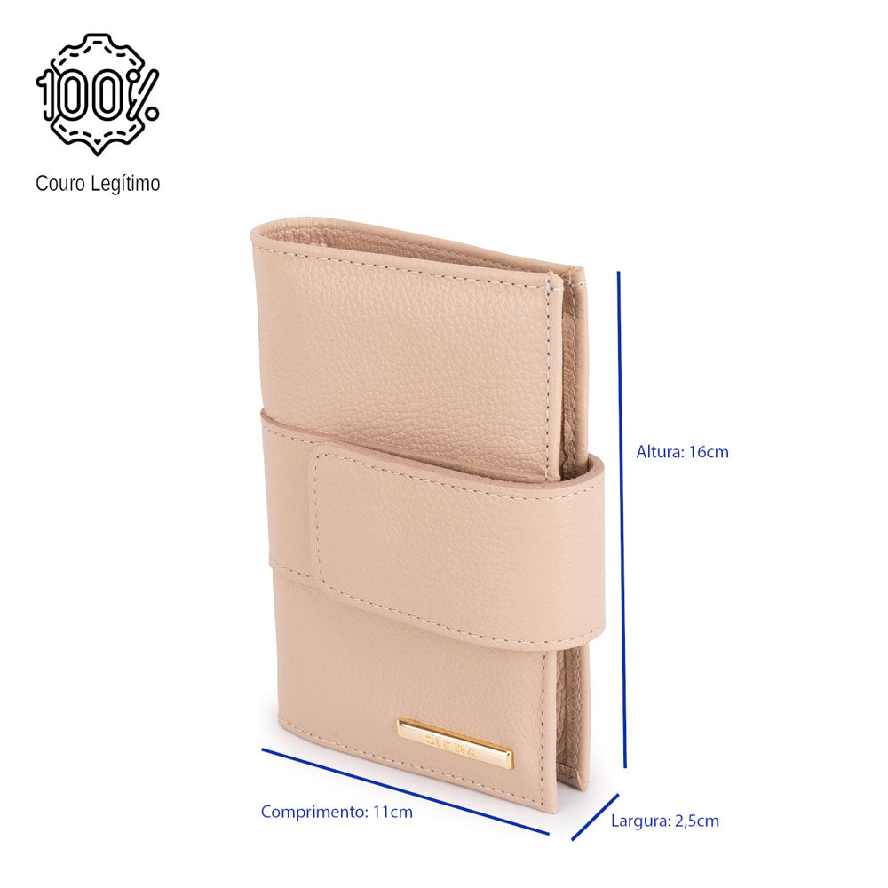Carteira Feminina Pequena Couro Rose Liz