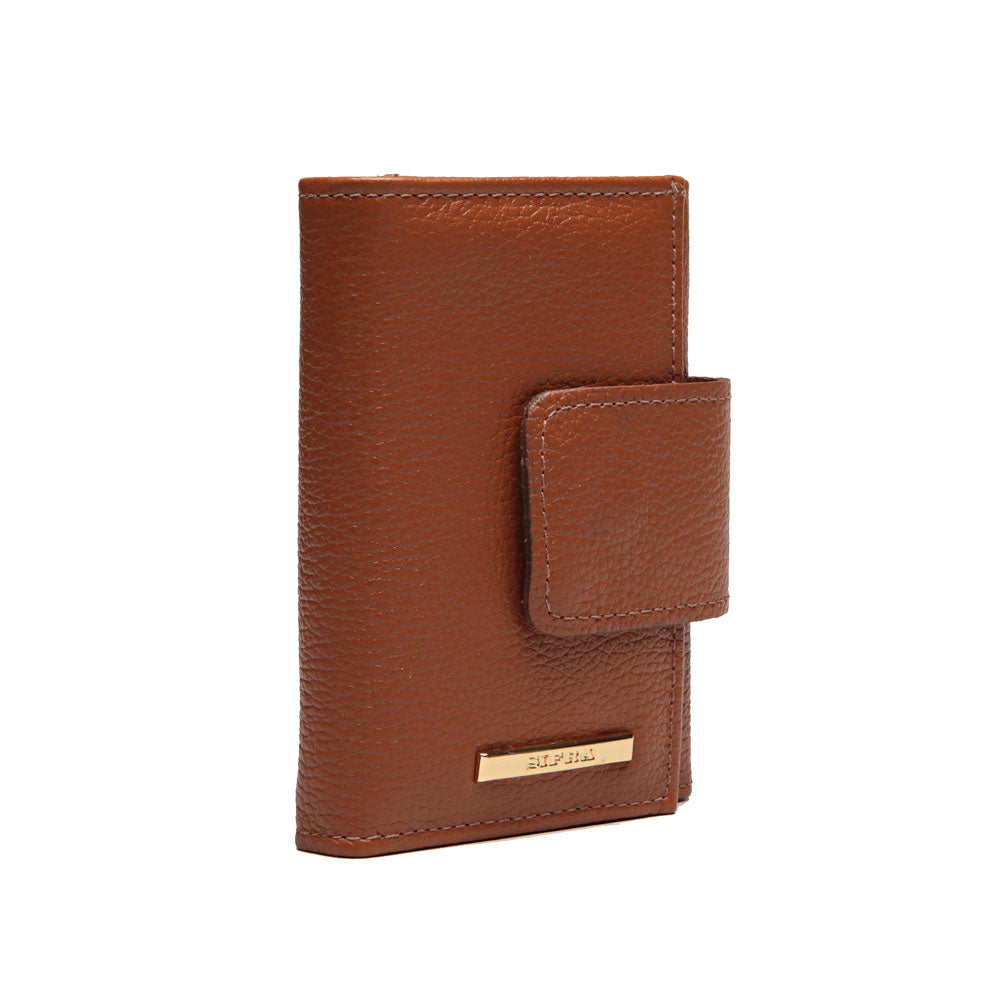 Carteira Feminina Pequena Couro Terracota Isis