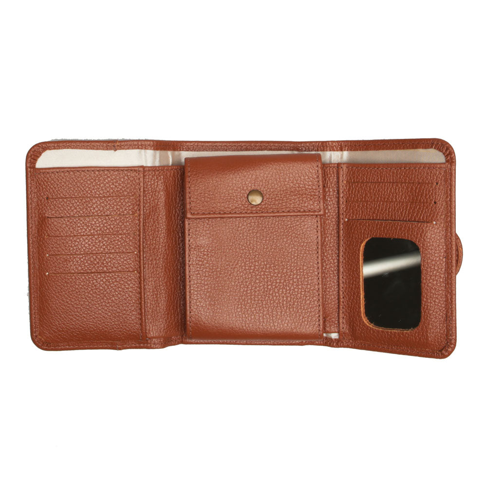 Carteira Feminina Pequena Couro Terracota Luna