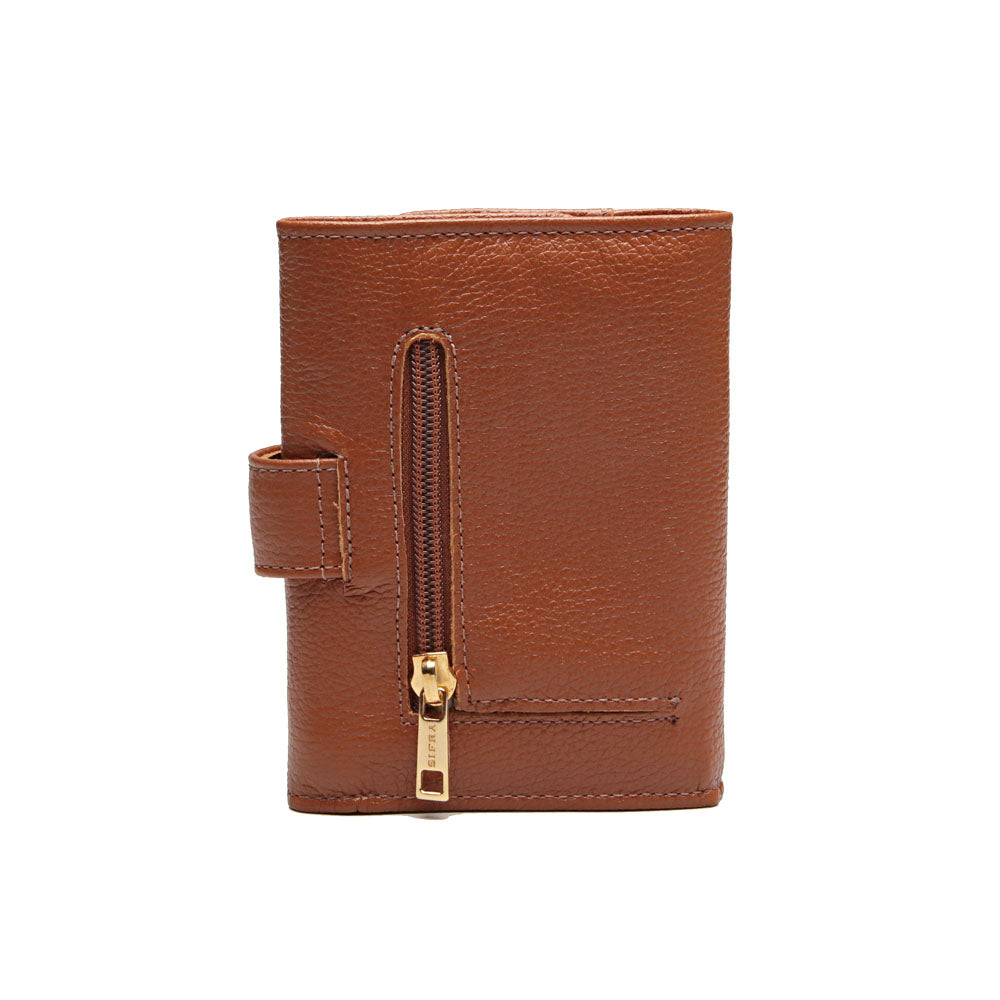 Carteira Feminina Pequena Couro Terracota Luna