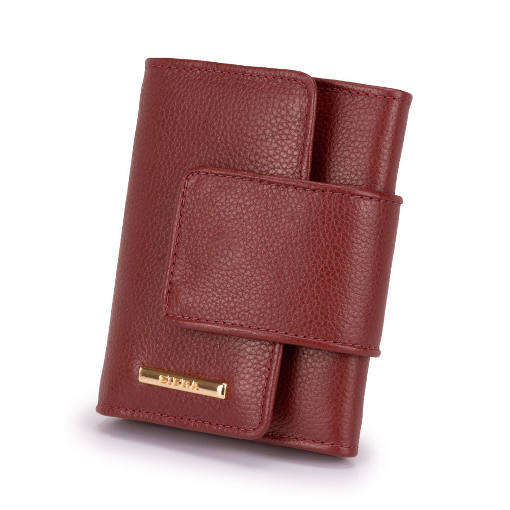 Carteira Feminina Pequena Couro Vermelha Elizabeth