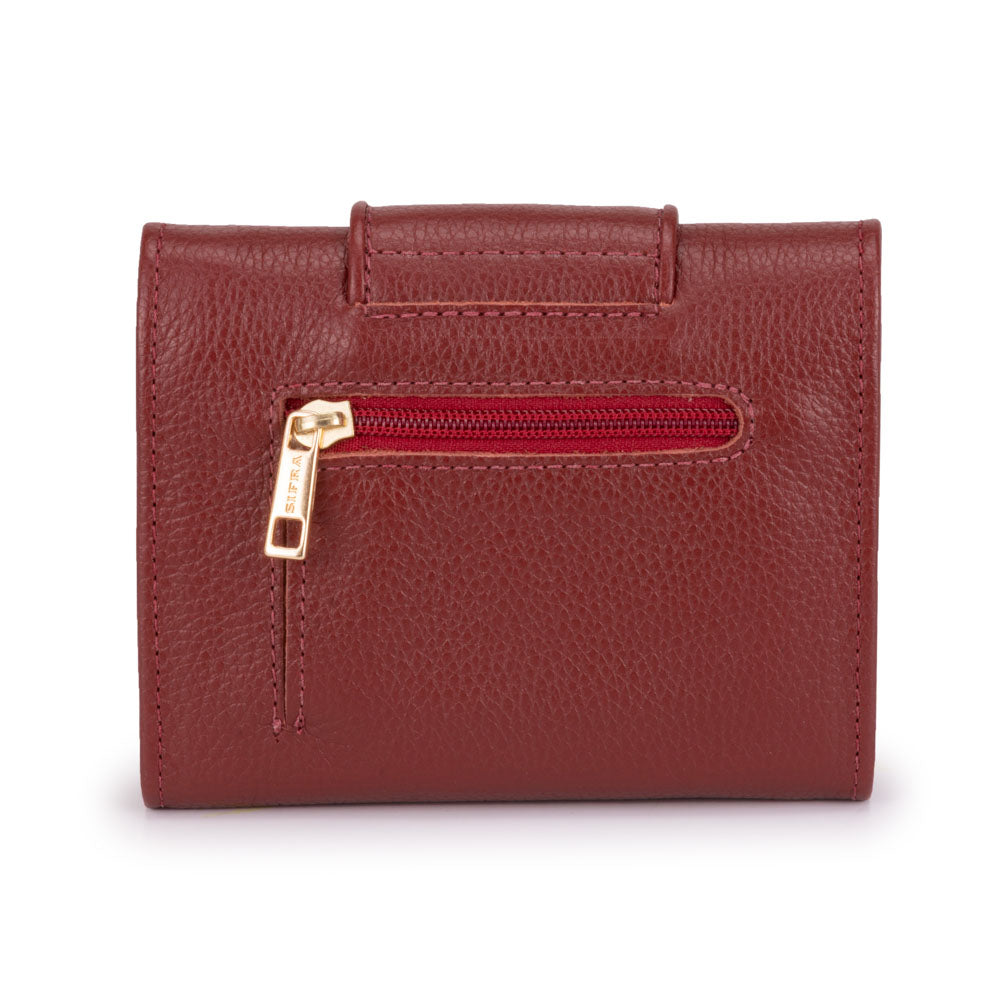 Carteira Feminina Pequena Couro Vermelha Elizabeth