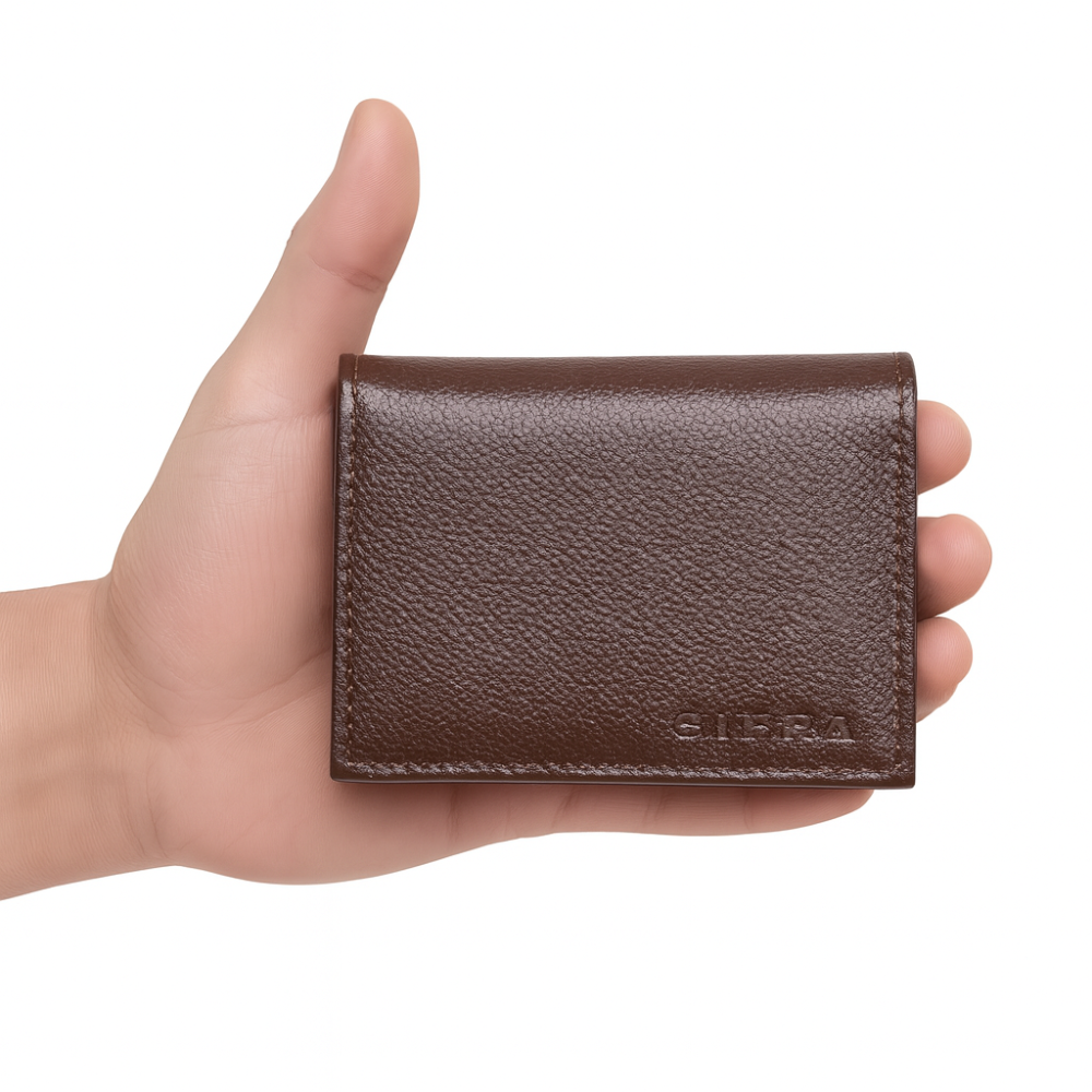 Carteira Masculina Compacta Porta Cnh Couro Marrom
