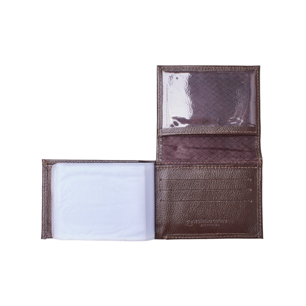 Carteira Masculina Compacta Porta Cnh Couro Marrom