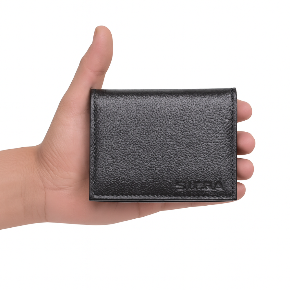 Carteira Masculina Compacta Porta Cnh Couro Preto
