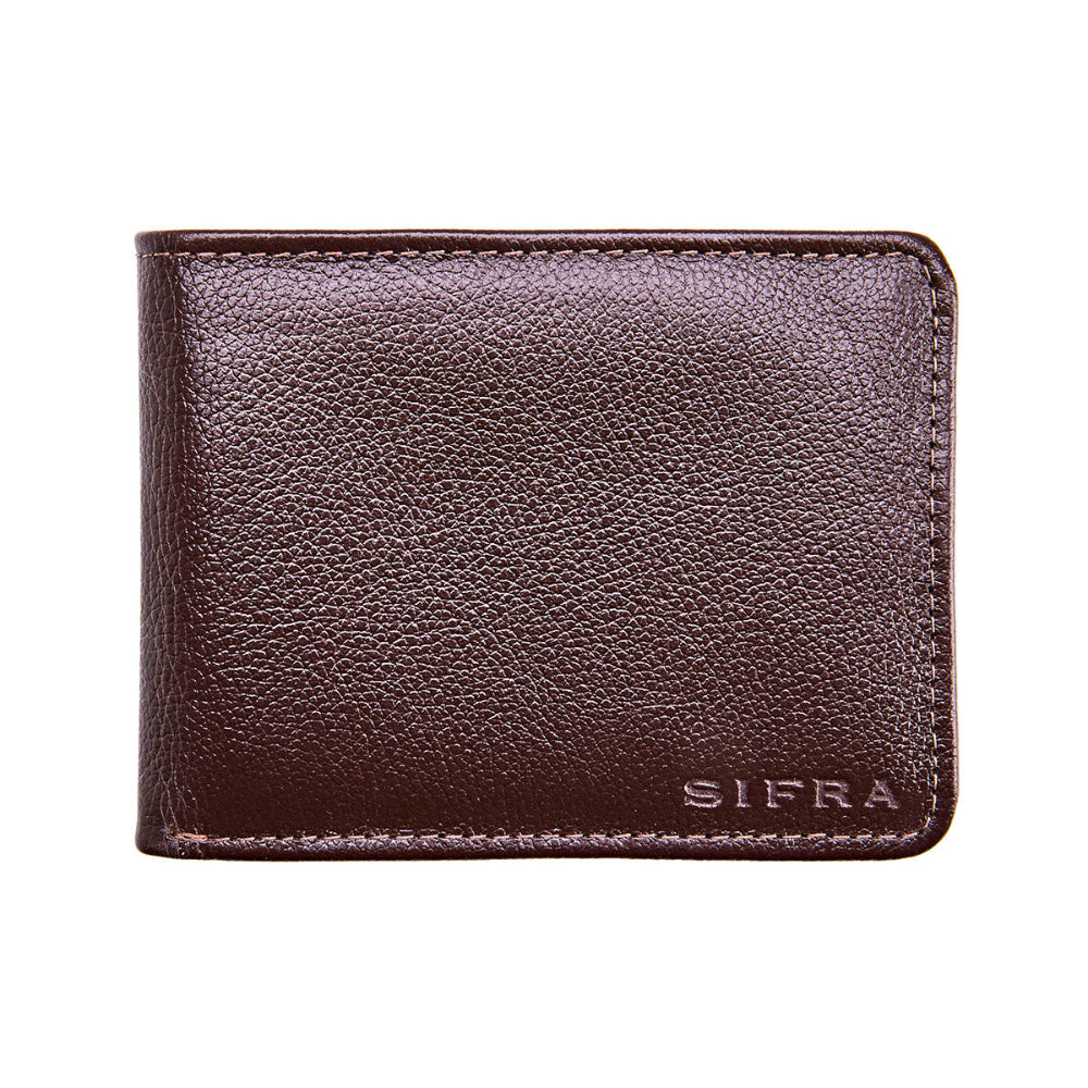 Carteira Masculina Couro Marrom com Porta Moedas