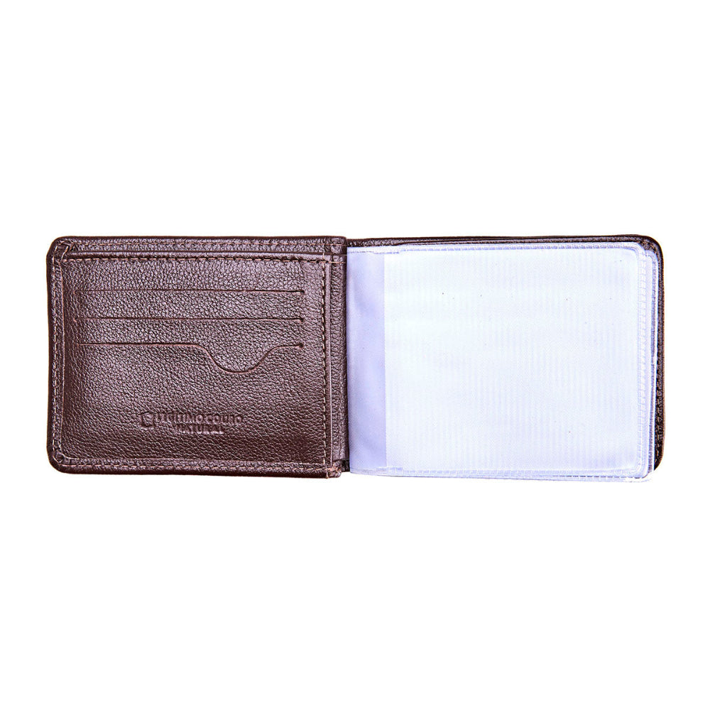 Carteira Masculina Couro Marrom com Porta Moedas