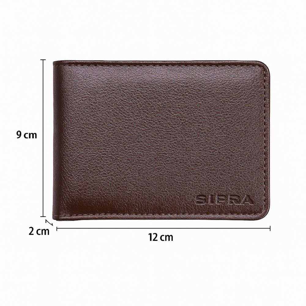 Carteira Masculina Couro Marrom com Porta Moedas