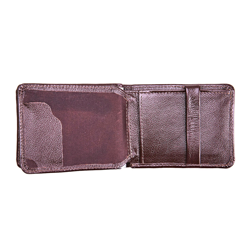 Carteira Masculina Couro Marrom com Porta Moedas
