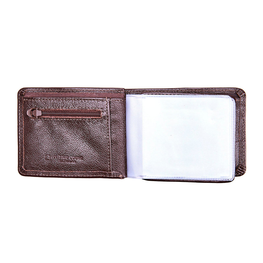 Carteira Masculina Couro Marrom com Zíper Interno