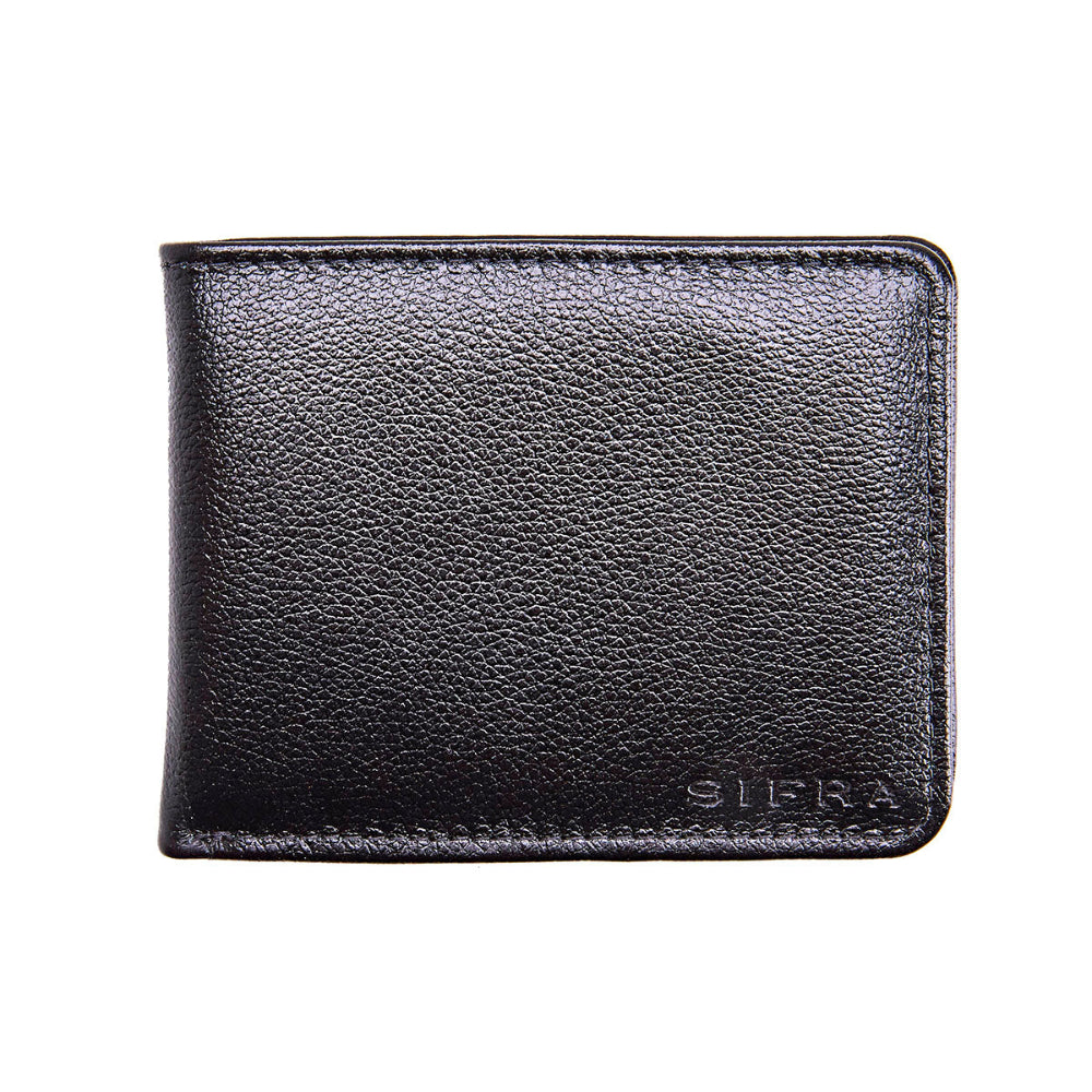 Carteira Masculina Couro Preto com Porta Moedas