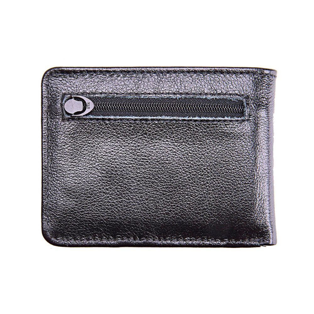 Carteira Masculina Couro Preto com Porta Moedas
