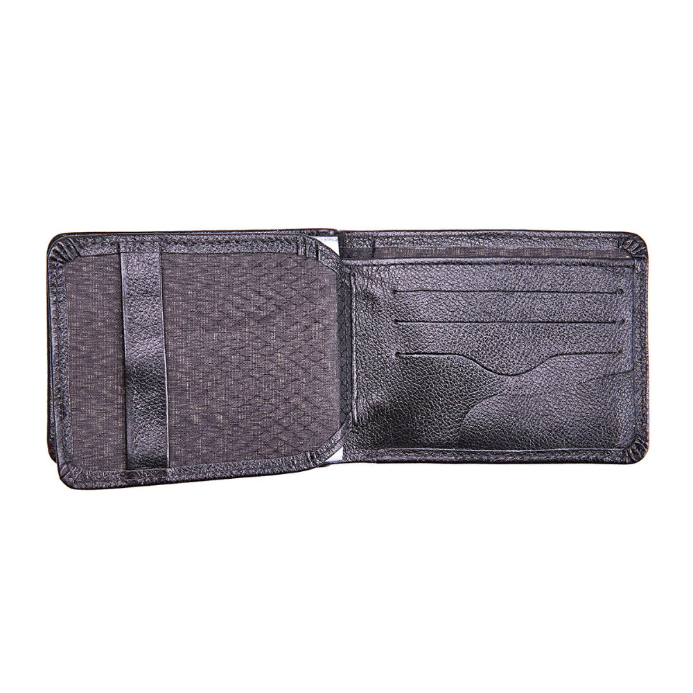 Carteira Masculina Couro Preto com Zíper Interno