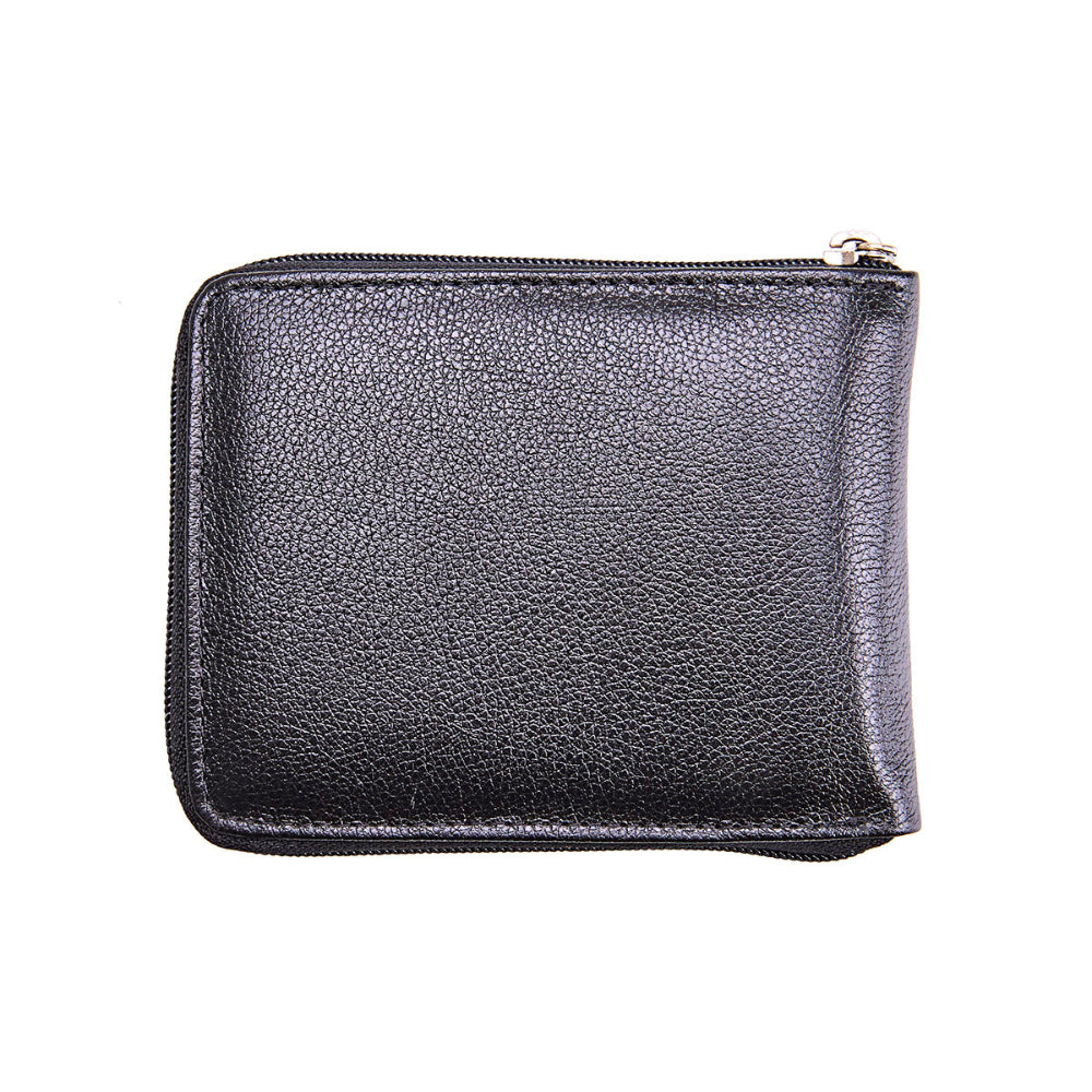 Carteira Masculina Couro Preto com Zíper