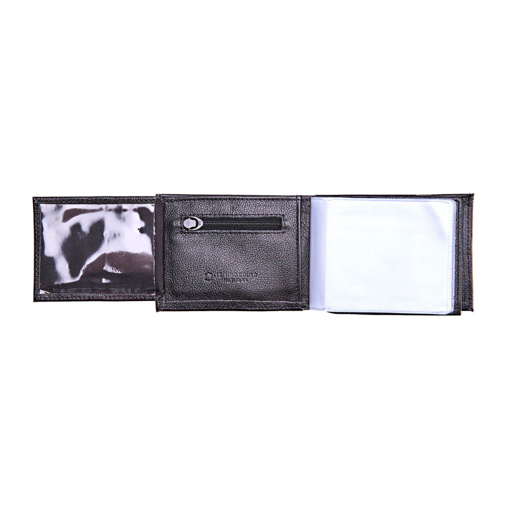 Carteira Masculina Grande Couro Preto com Botão