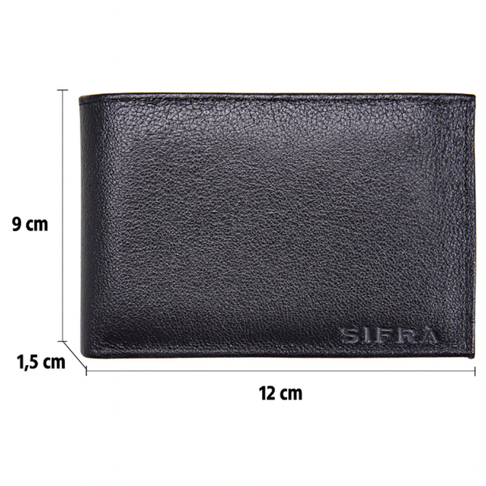 Carteira Masculina Grande Slim Couro Preto