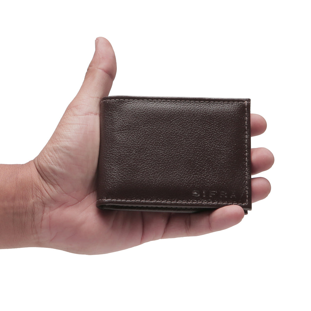Carteira Masculina Slim Porta Cartões Couro Marrom
