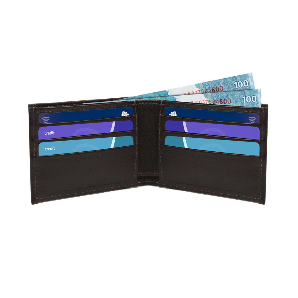 Carteira Masculina Slim Porta Cartões Couro Marrom