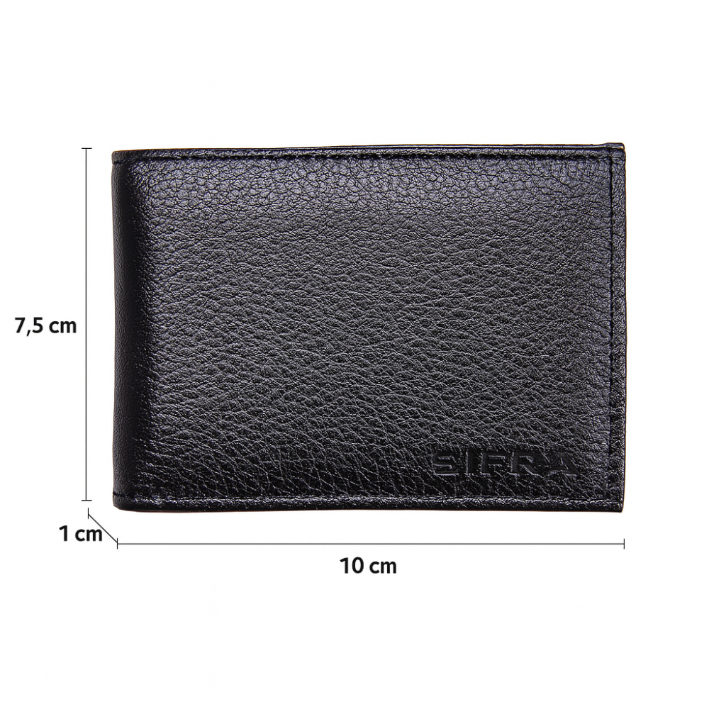Carteira Masculina Slim Porta Cartões Couro Preto
