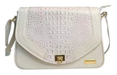 Bolsa Feminina Transversal Couro Off White Lila