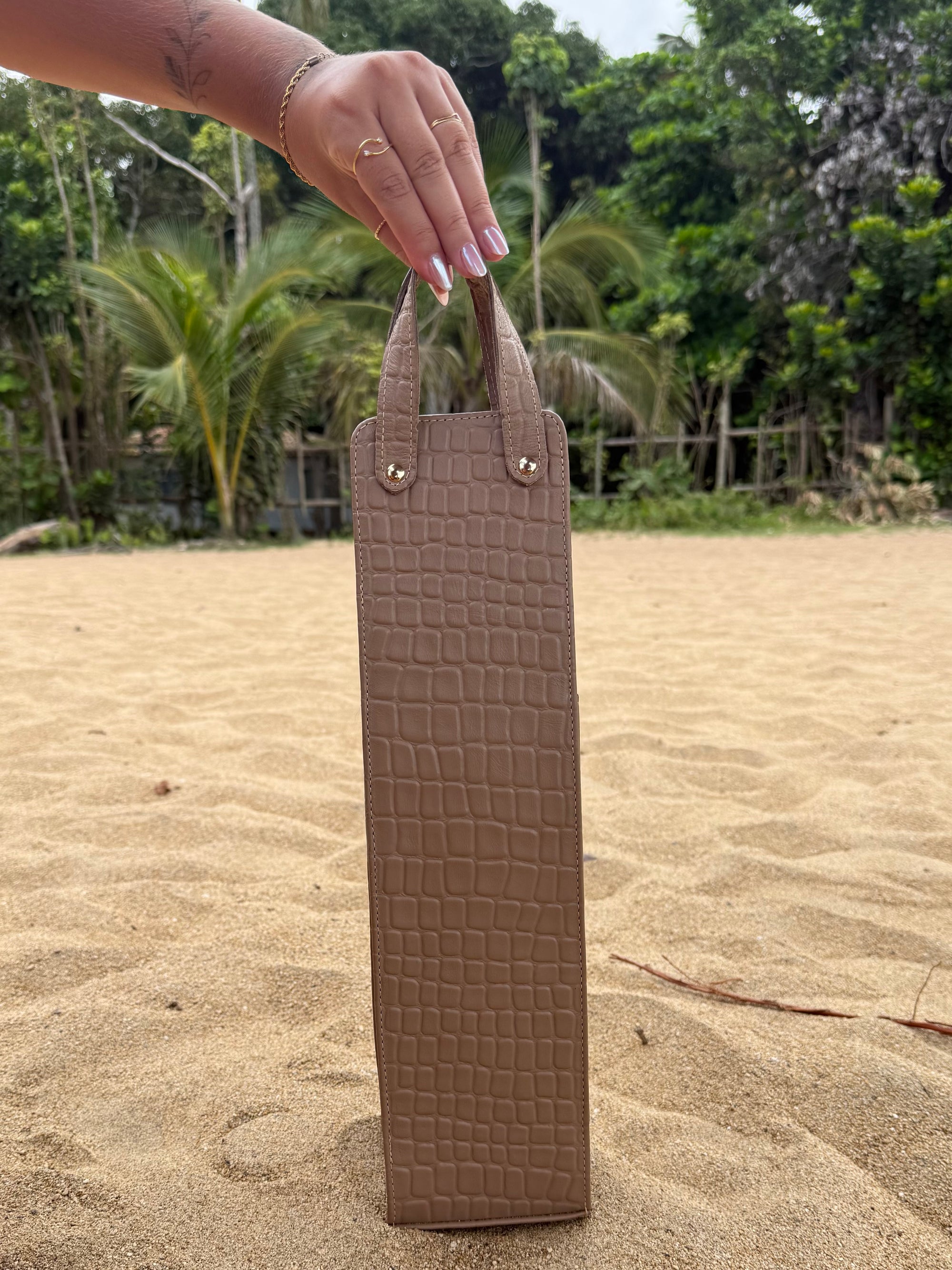 Porta Vinho Couro Nude Itália