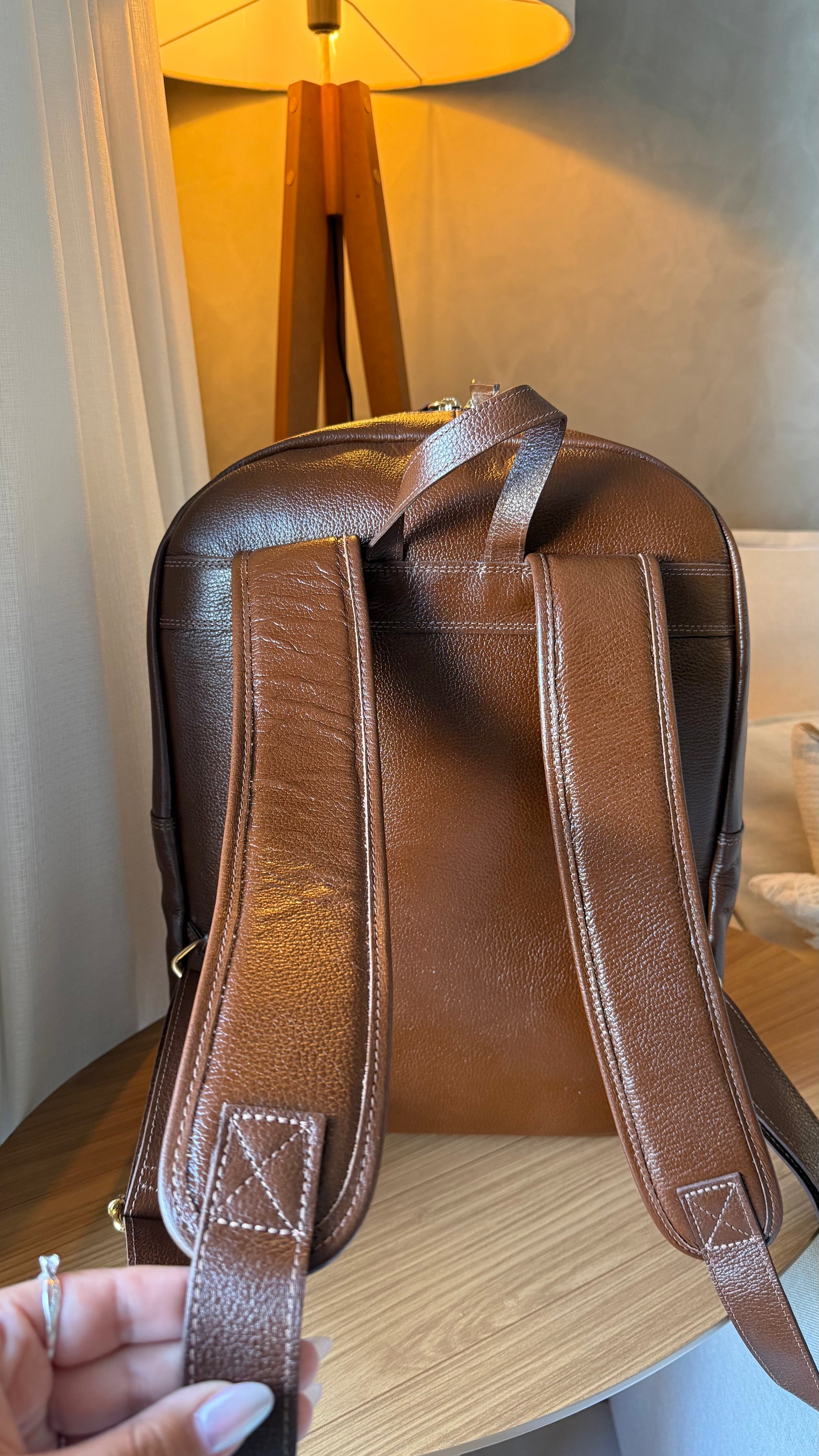 Mochila para Notebook Média De Couro Avelã Taylor