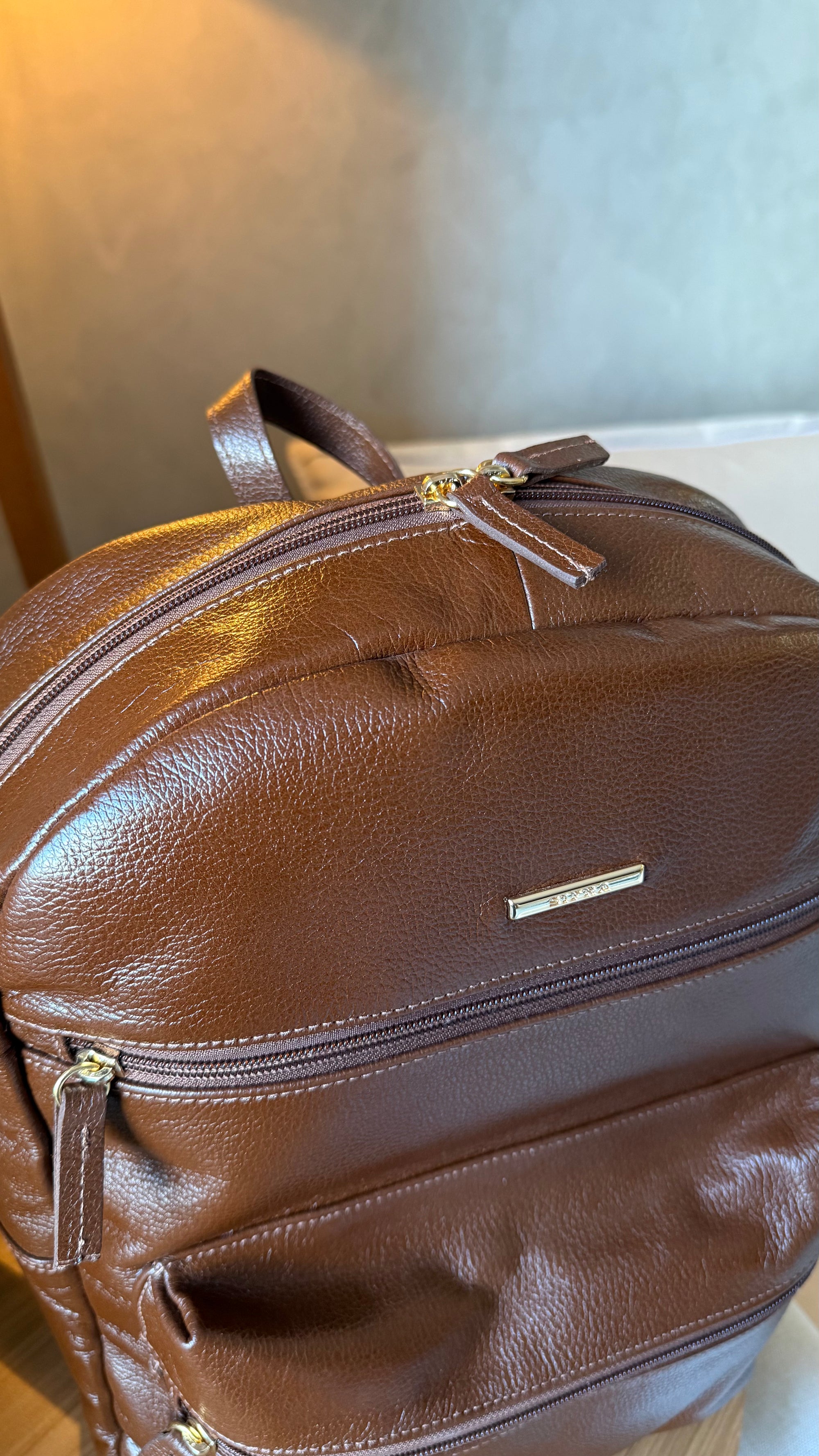 Mochila para Notebook Média De Couro Avelã Taylor