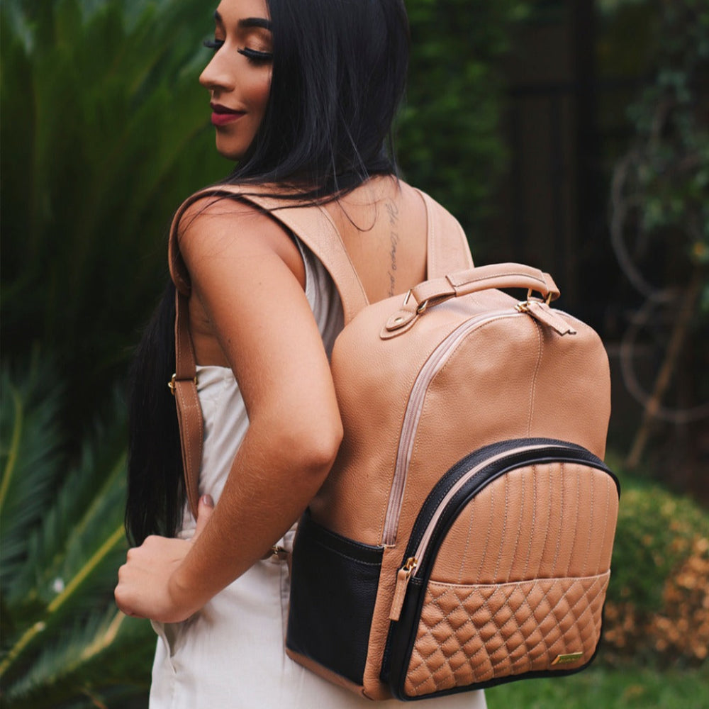 Mochila para Notebook Média De Couro Coral Avery