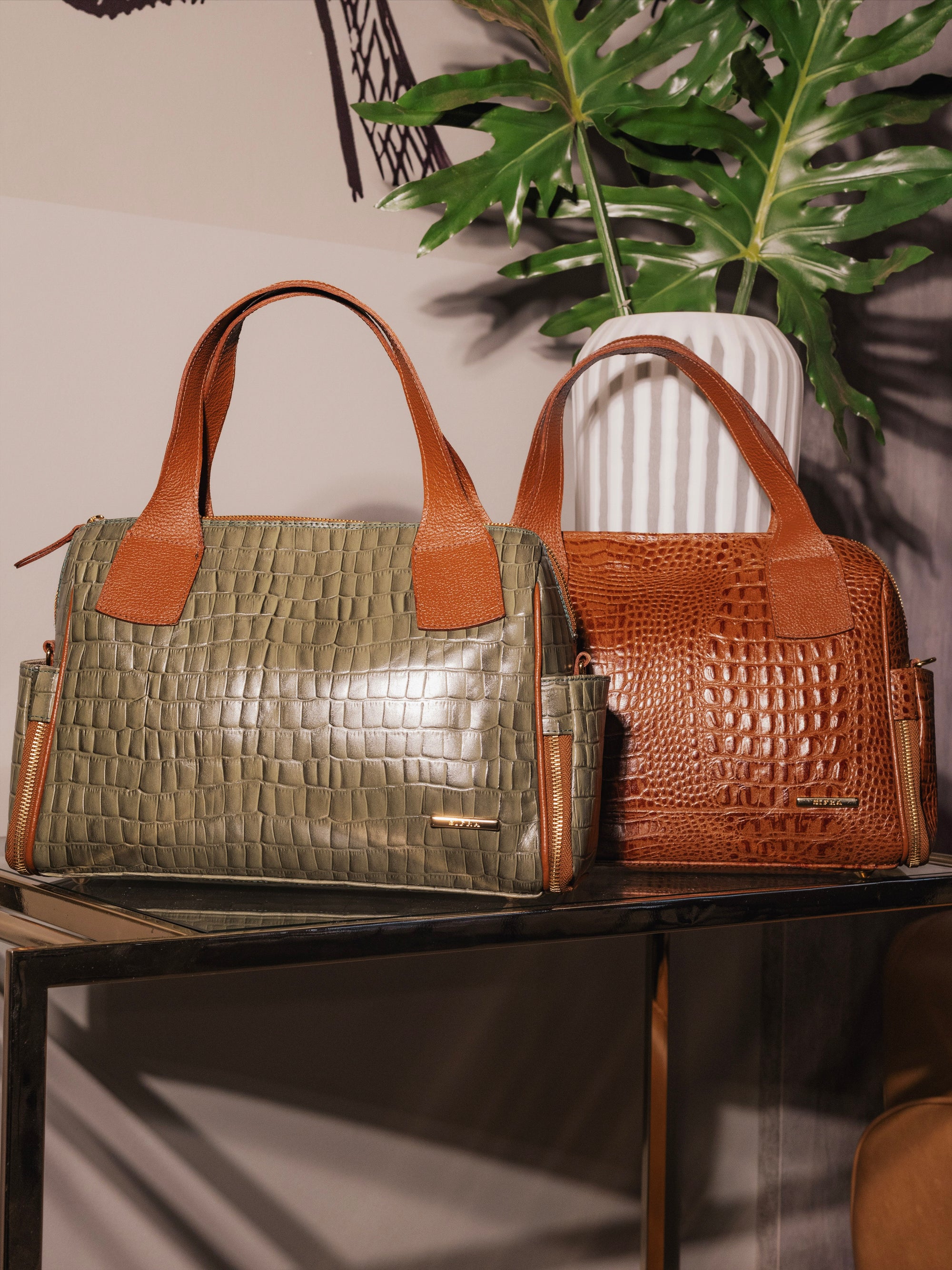 Bolsa Feminina Estruturada Couro Verde Mony