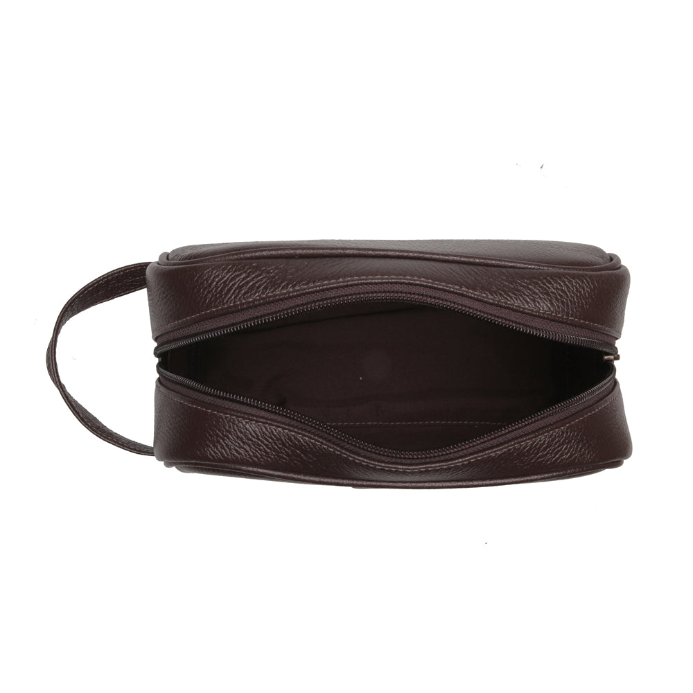 Kit Nécessaires Para Viagem Couro Marrom